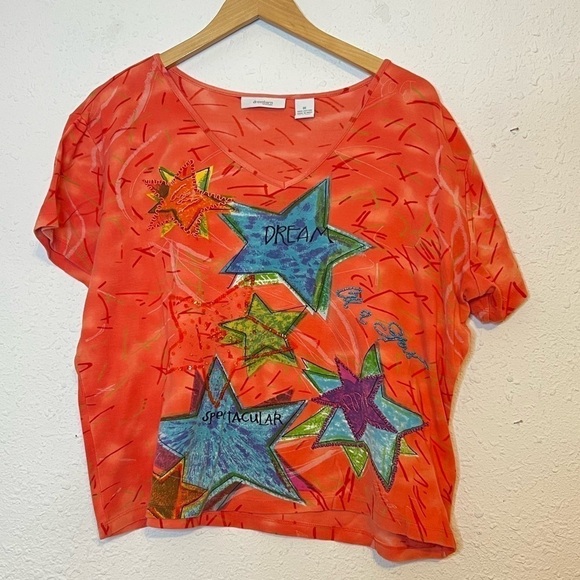 3/$25 🙌🏼 Dressbarn Groovy Beaded Star Affirmation Graphic Tee 1X - Picture 4 of 5